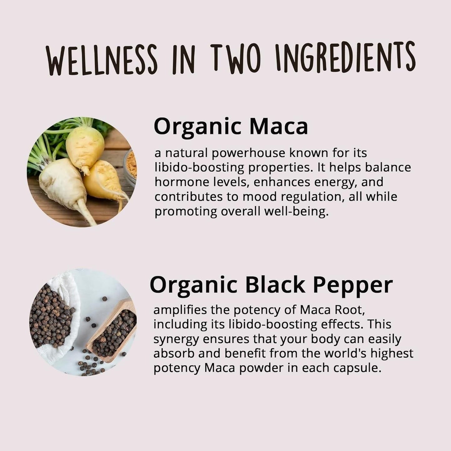 Natural Energy Boosting Maca Root Capsules for Women