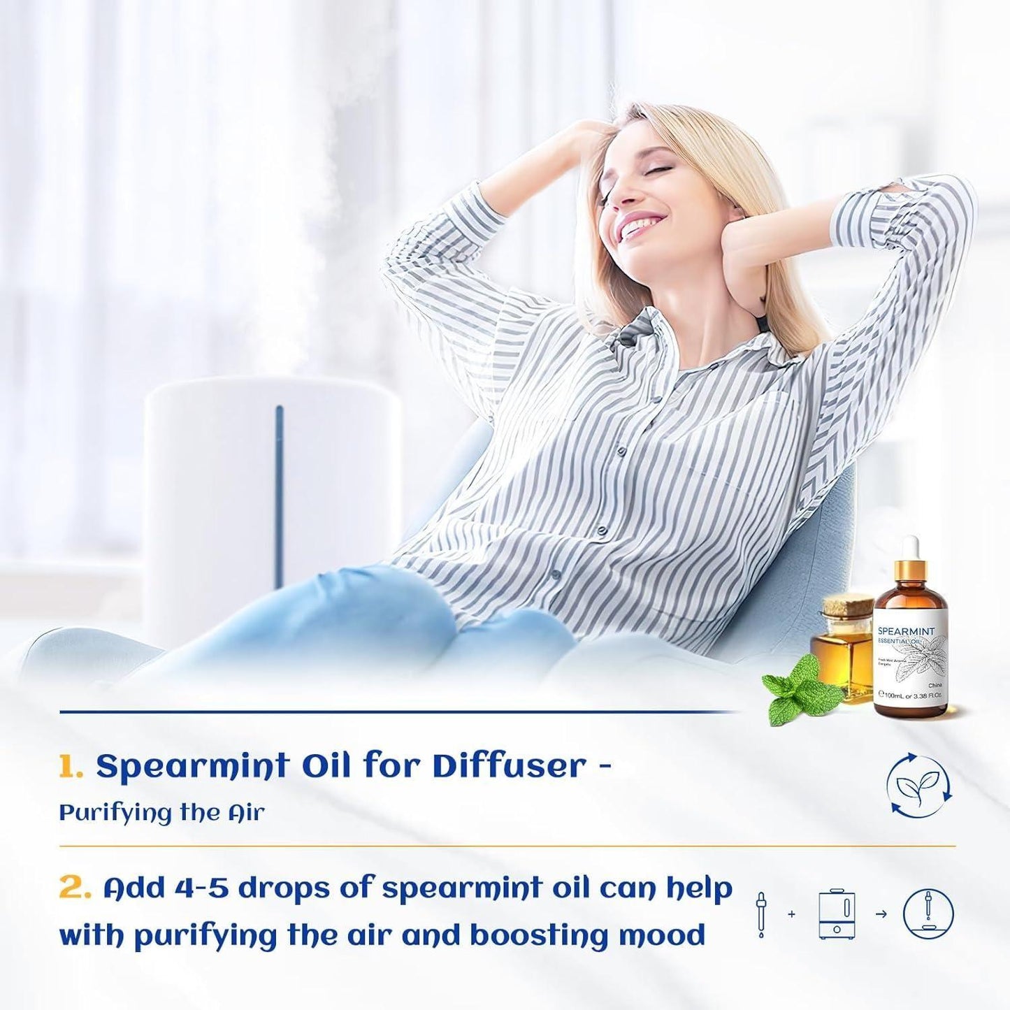 Natural Spearmint Oil 10ml for Skin and Relaxation