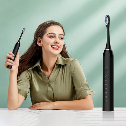 USB Rechargeable Electric Toothbrush 5 Modes, 4 Brush Heads, Smart Timer