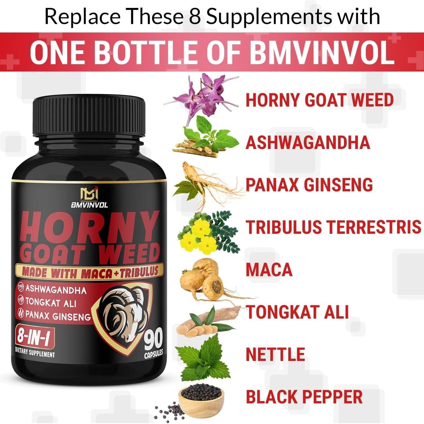 Powerful Herbal Energy Boost Supplement Capsules