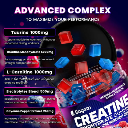Fruit Flavor Creatine Gummies for Muscle Boost & Recovery