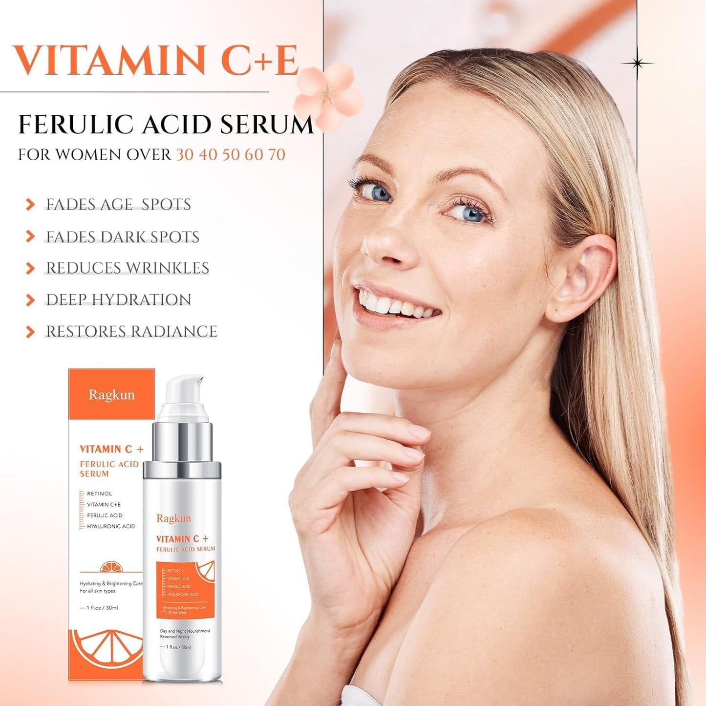 Natural Vitamin C Face Serum 20% - Anti Aging Moisturizer