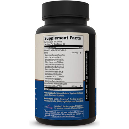 Strong Probiotic Supplement 45 Billion CFU Capsules