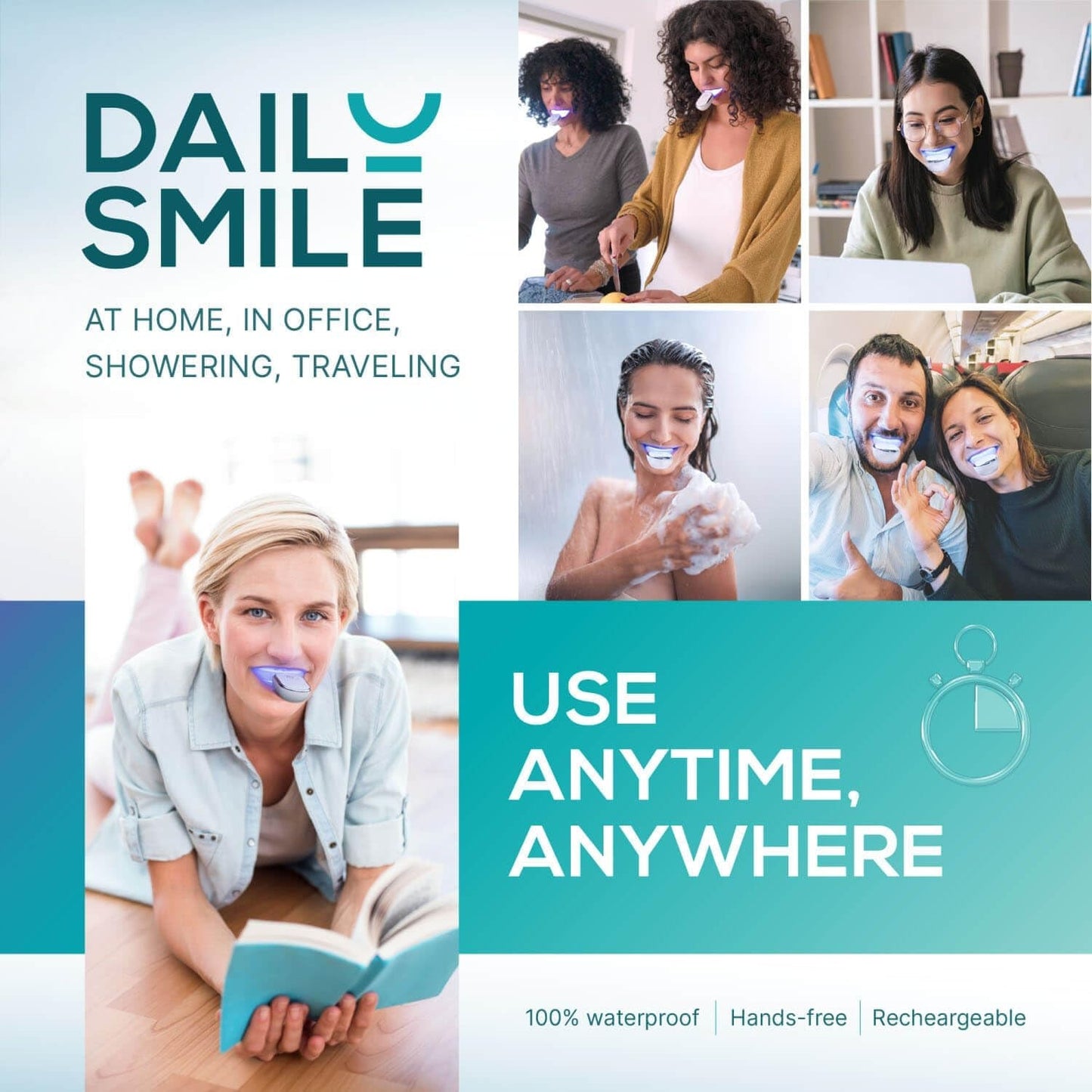 Fast Teeth Whitening Kit with LED Light