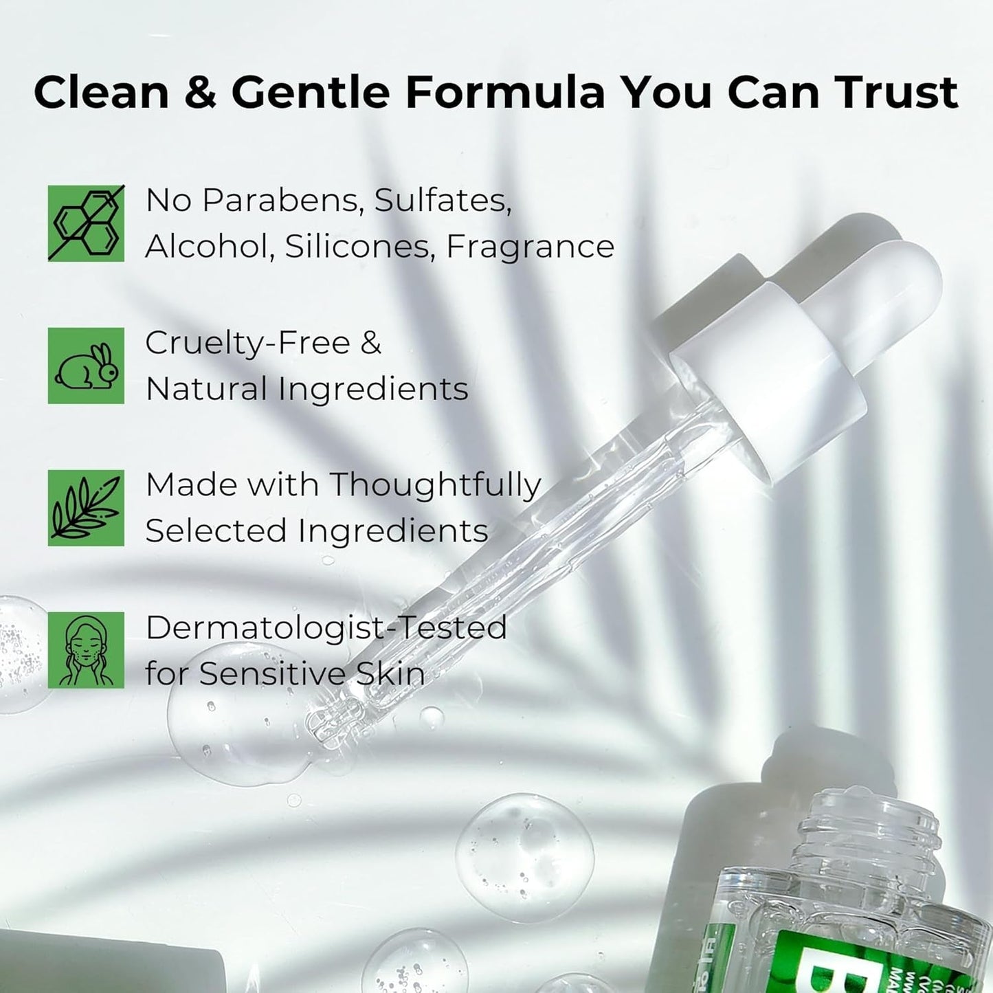 Natural Cica Face Serum 30ml - Moisturizing Calming Skin