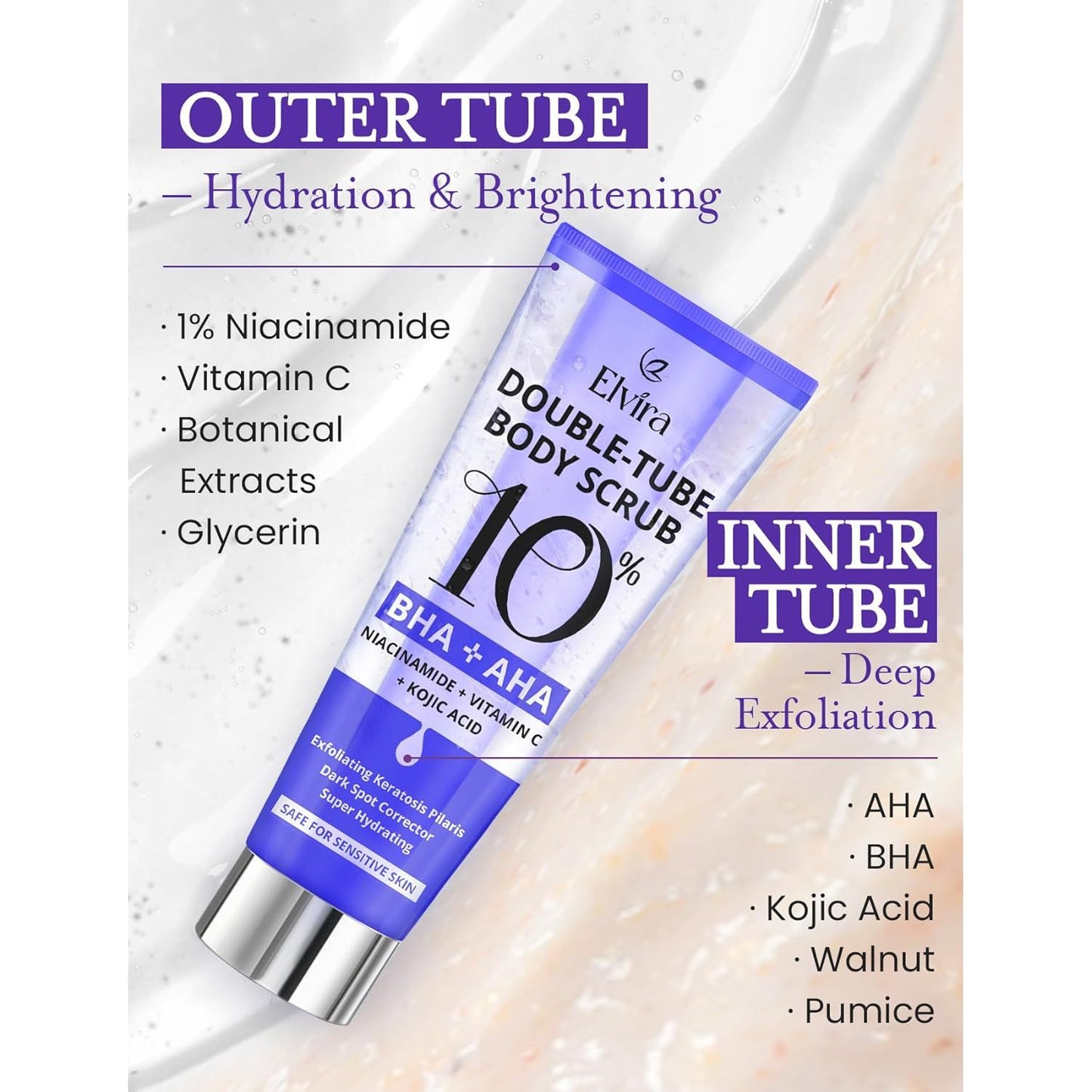 Deep Cleansing Body Scrub with 10% AHA BHA Exfoliating Formula