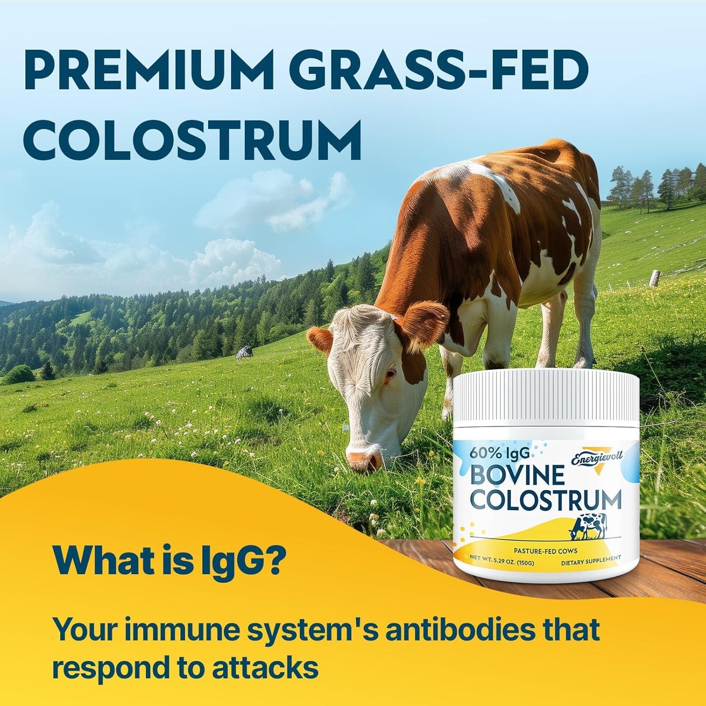 Natural Immune Boosting Colostrum Powder Supplement