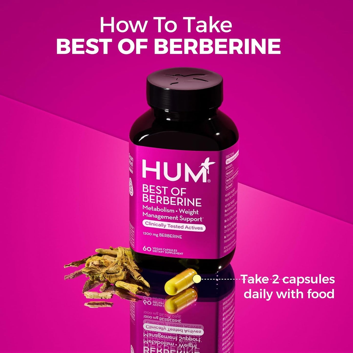 Natural Berberine Supplement - 60 Capsules, Weight Support
