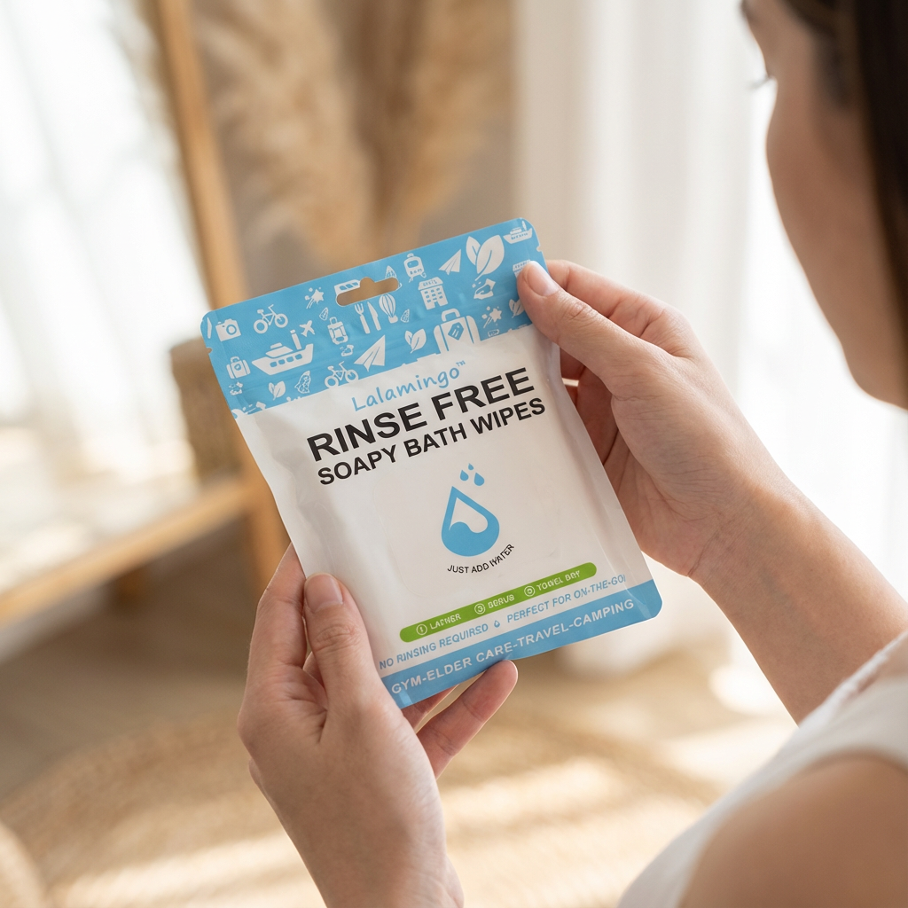 Large  Rinse-Free Bath Wipes for Adults