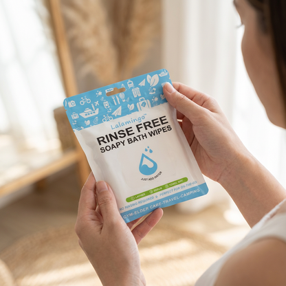Large  Rinse-Free Bath Wipes for Adults