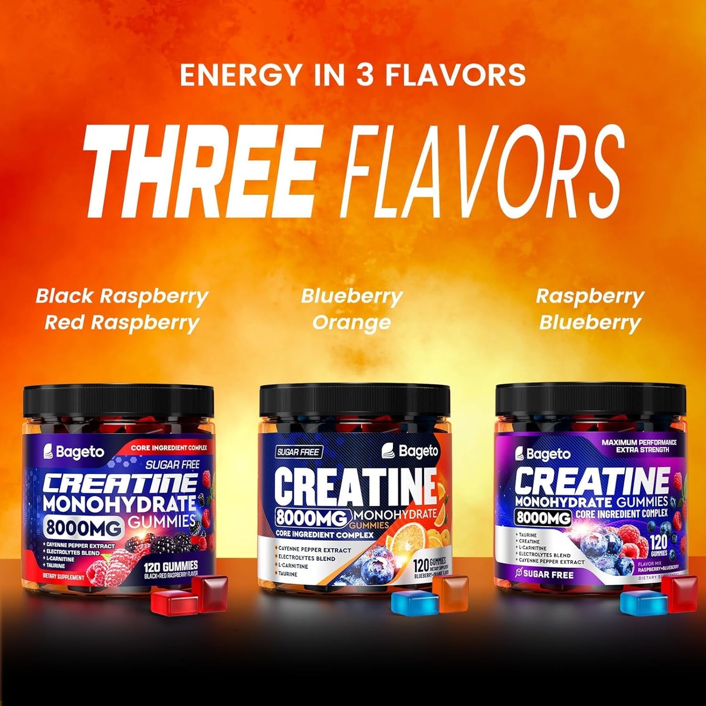 Powerful Sugar Free Creatine Gummy Vitamins 8000mg