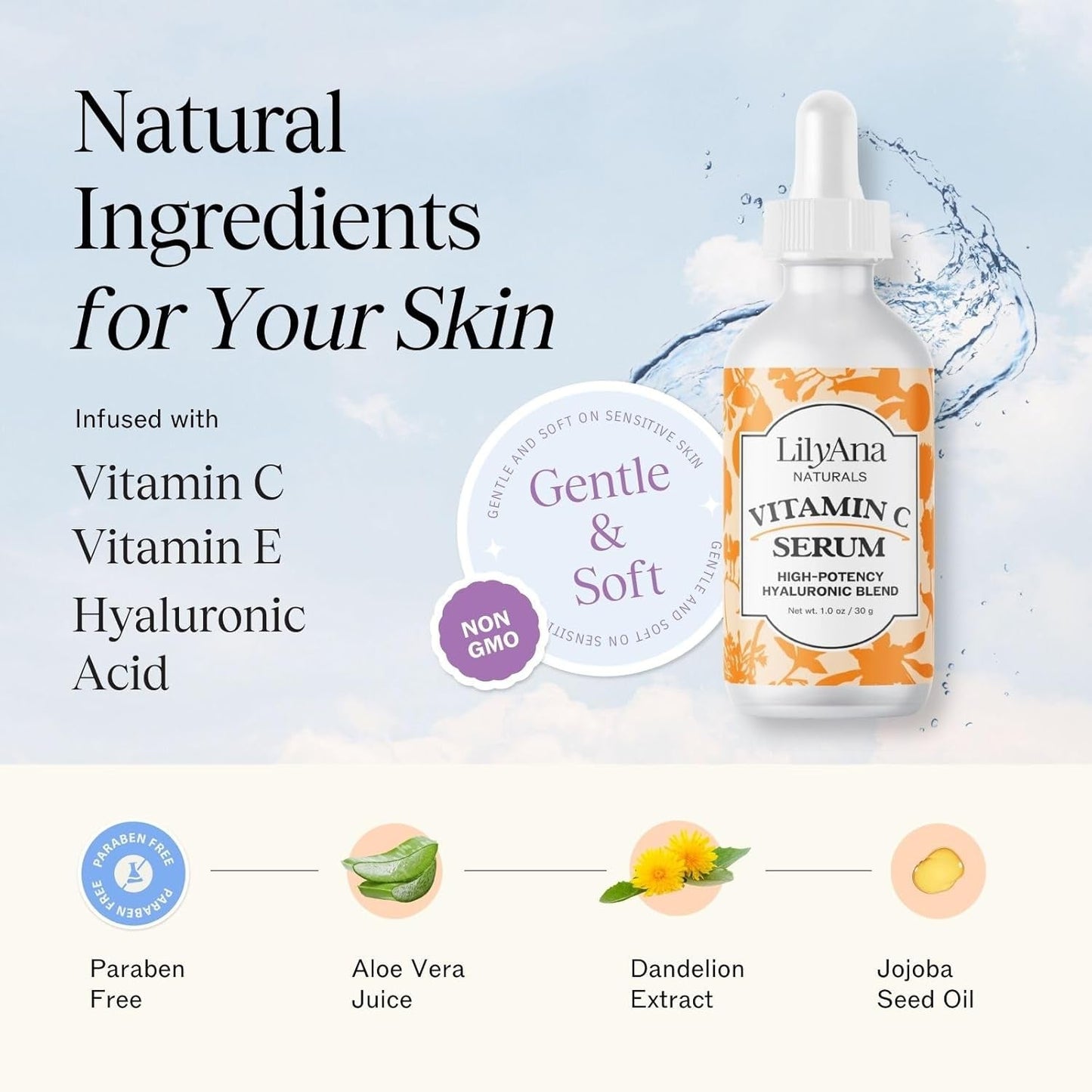Natural Vitamin C Face Serum - Brighten & Firm Skin