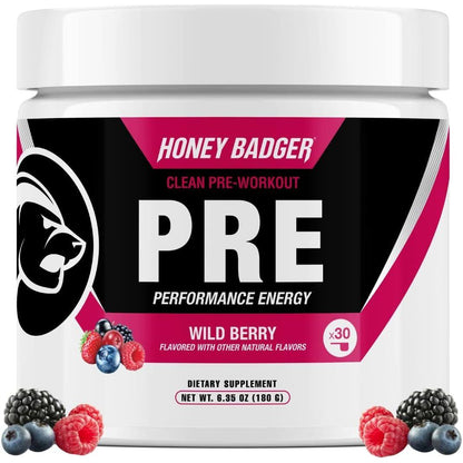 Natural Pre Workout Powder Wild Berry 180g Zero Sugar Booster - Mycosmeticslondon