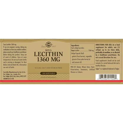 High Strength Soya Lecithin Softgels 1360mg