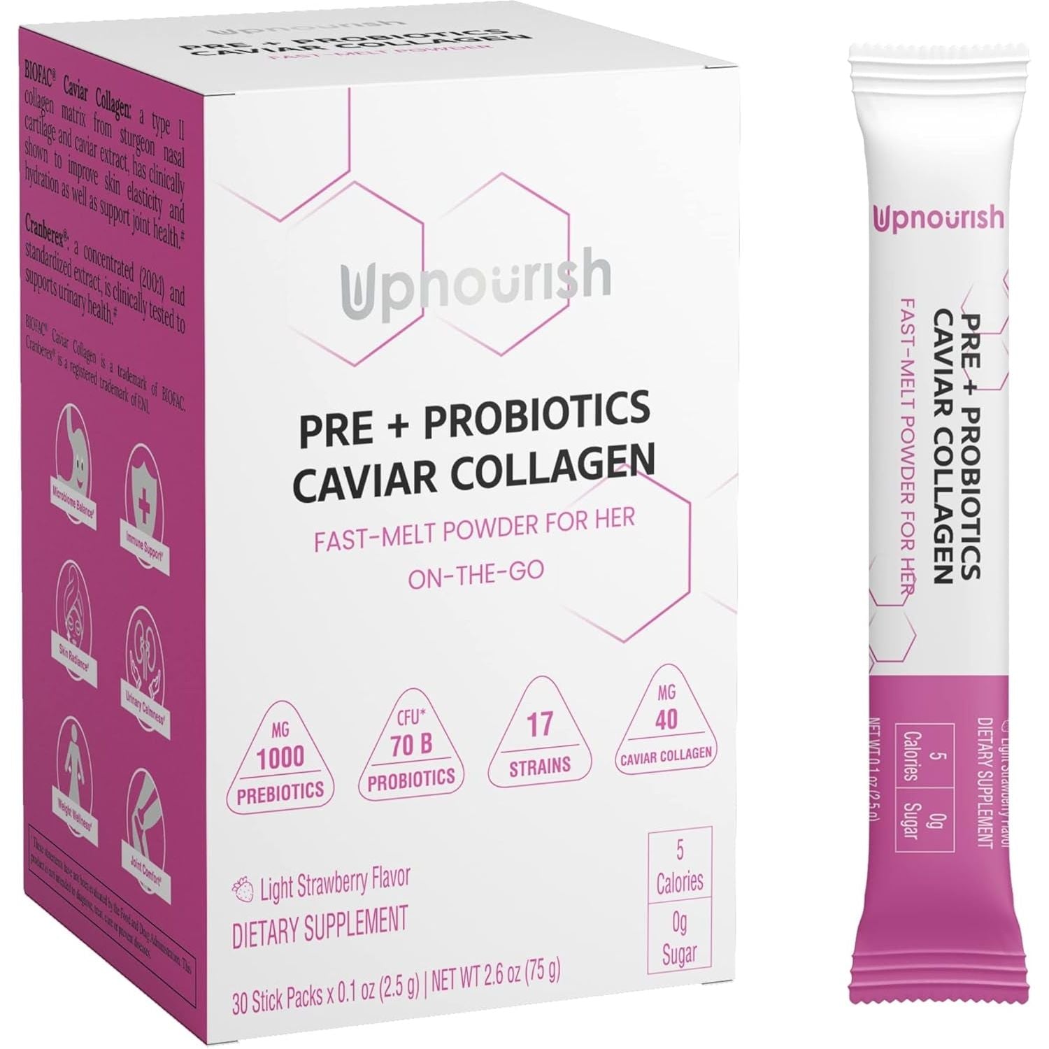 Natural Beauty Collagen Probiotic Supplement Sticks - Mycosmeticslondon