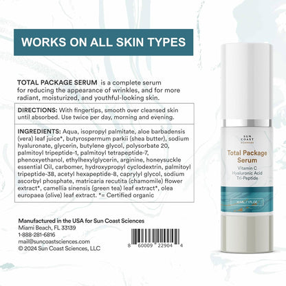 Advanced Anti Aging Face Serum 30ml with Peptides and Vitamin C
