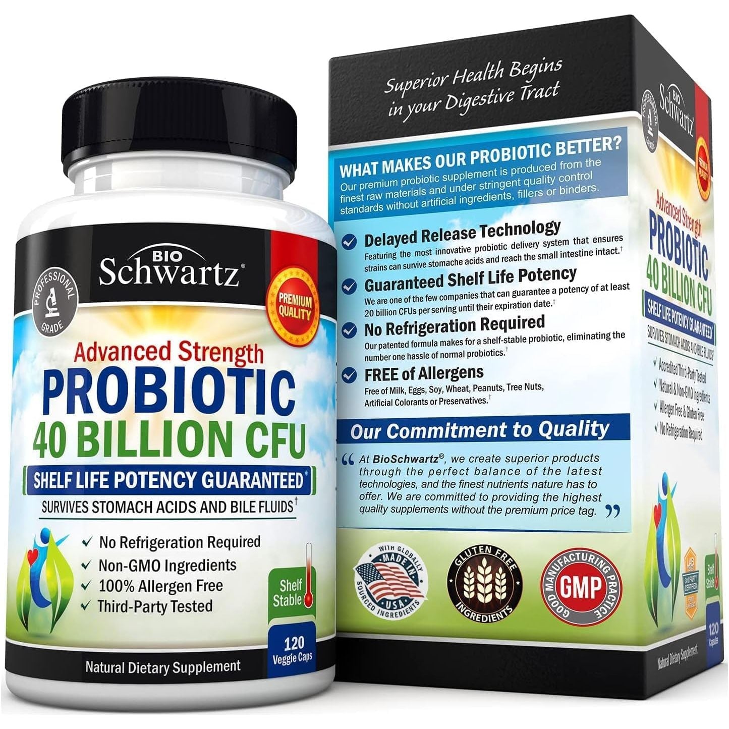 High Potency Probiotic Supplement 40 Billion CFU