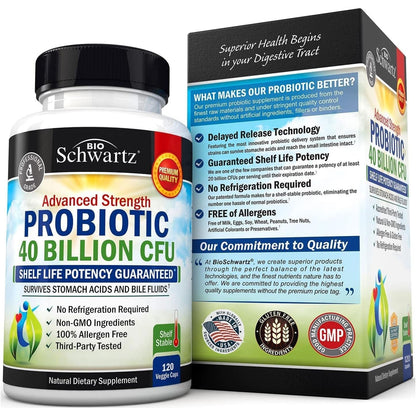 High Potency Probiotic Supplement 40 Billion CFU