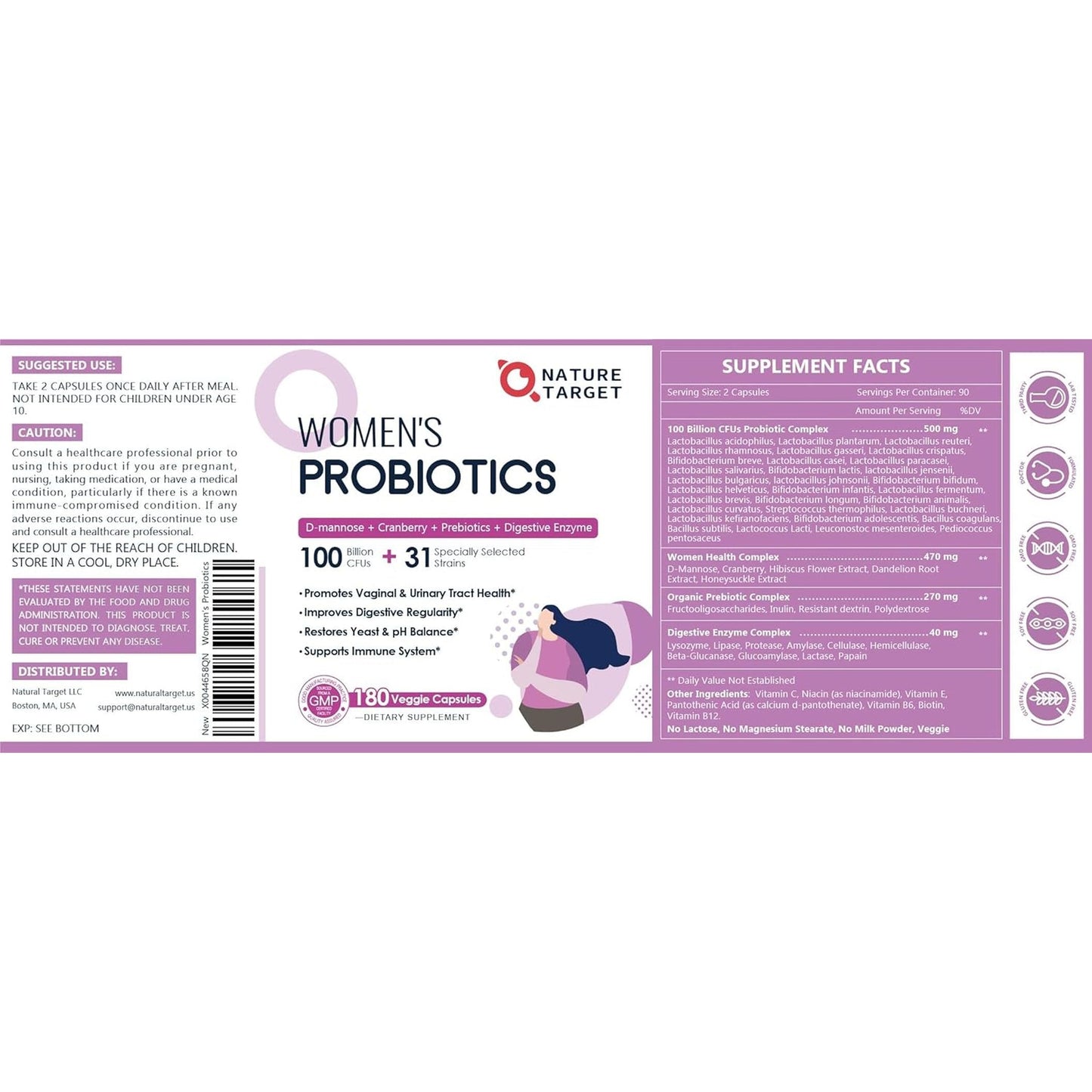 Natural Women's Probiotic Supplement for Gut Health