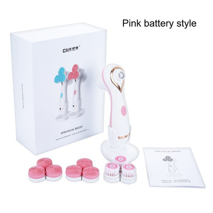 Rechargeable Facial Cleaning Brush Set with 3 Interchangeable Heads