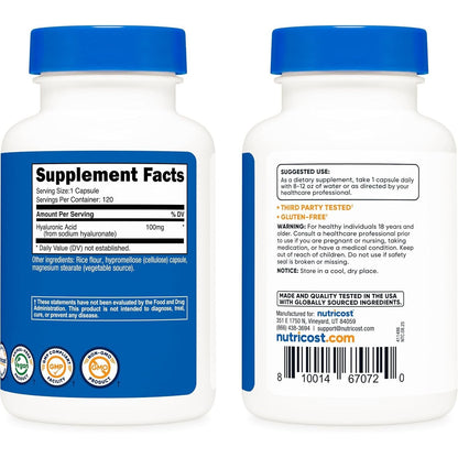 Natural Hyaluronic Acid Supplement 120 Caps