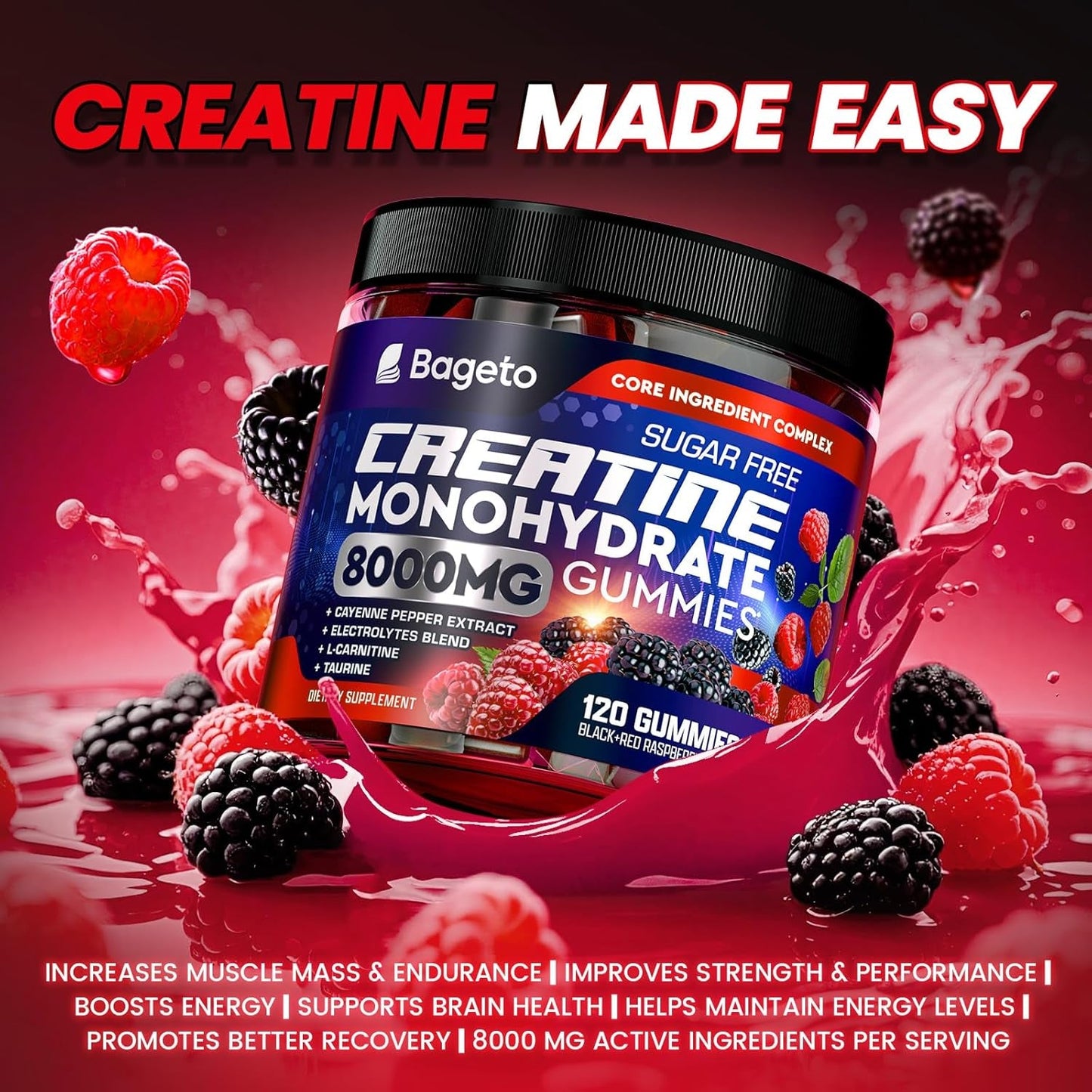 High Strength Sugar Free Creatine Gummy Supplements