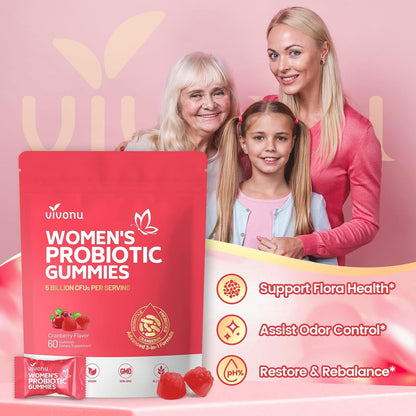 Natural Women's Probiotic Gummies for Vaginal Health
