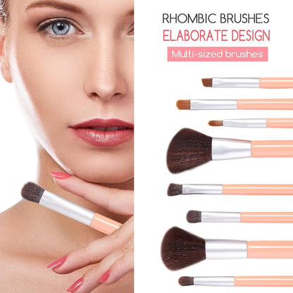 Pink Pro Makeup Brush Kit with Travel Case
