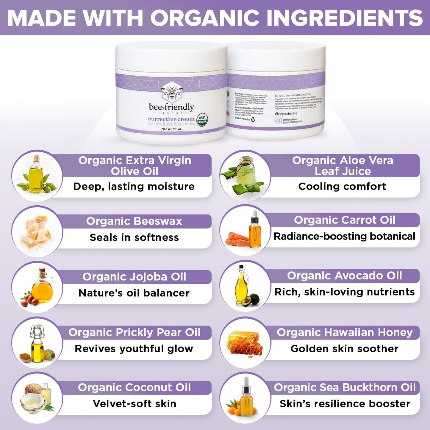Natural Anti Aging Face Moisturizer for Wrinkles