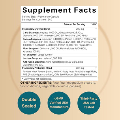 Gentle Gut Health Supplement - 240 Veggie Caps