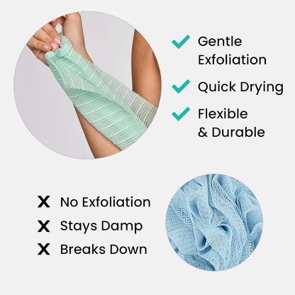 Exfoliating Shower Cloth 2 Pack Gentle Deep Clean