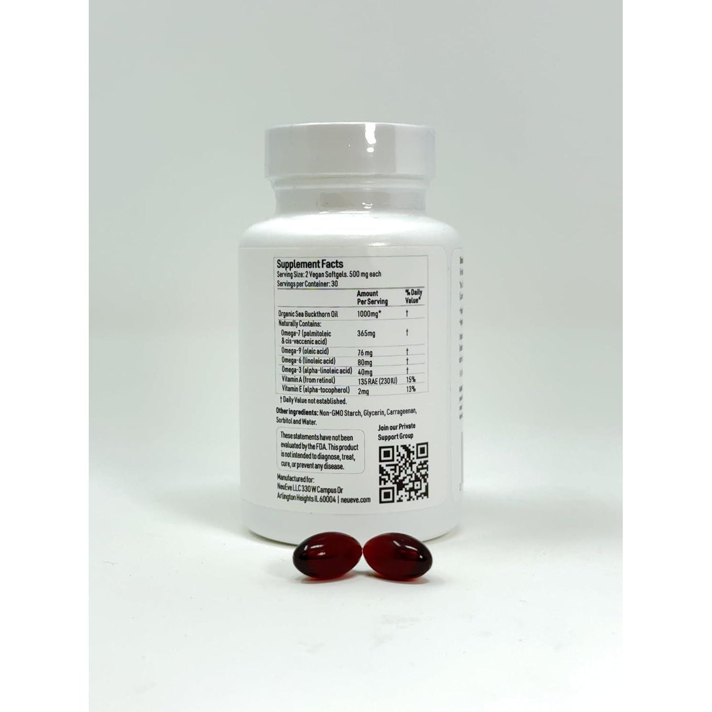 Natural Vaginal Dryness Relief Softgels with Omega-7 Oil