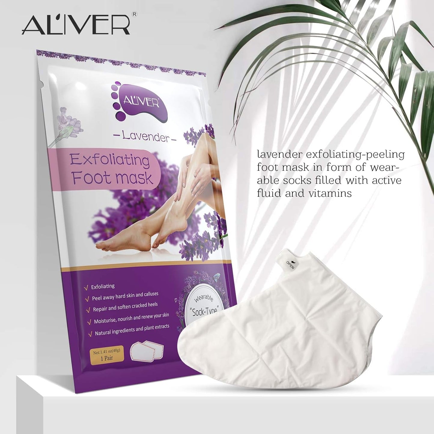Gentle Exfoliating Foot Mask 5 Pack - Softens Rough Feet
