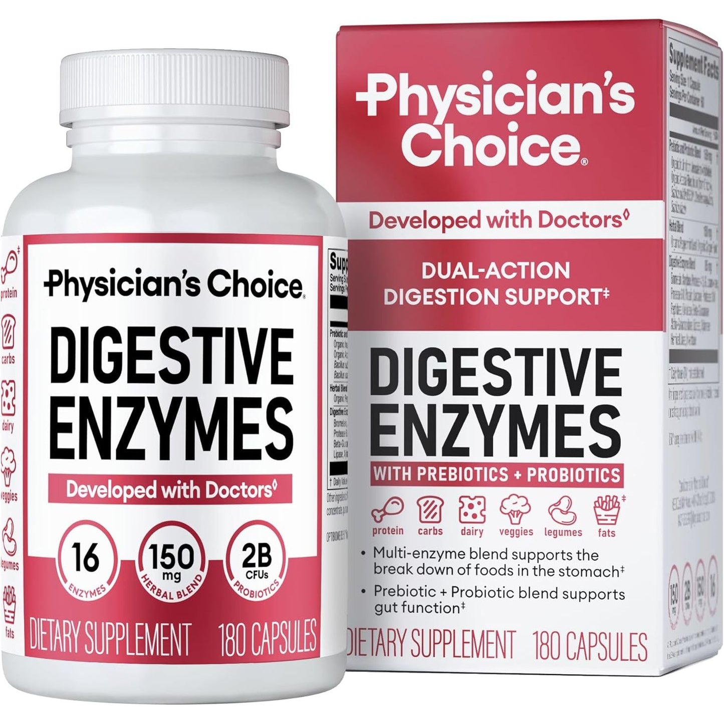 Advanced Digestive Enzymes 180ct | Fast Digestion Relief - Mycosmeticslondon