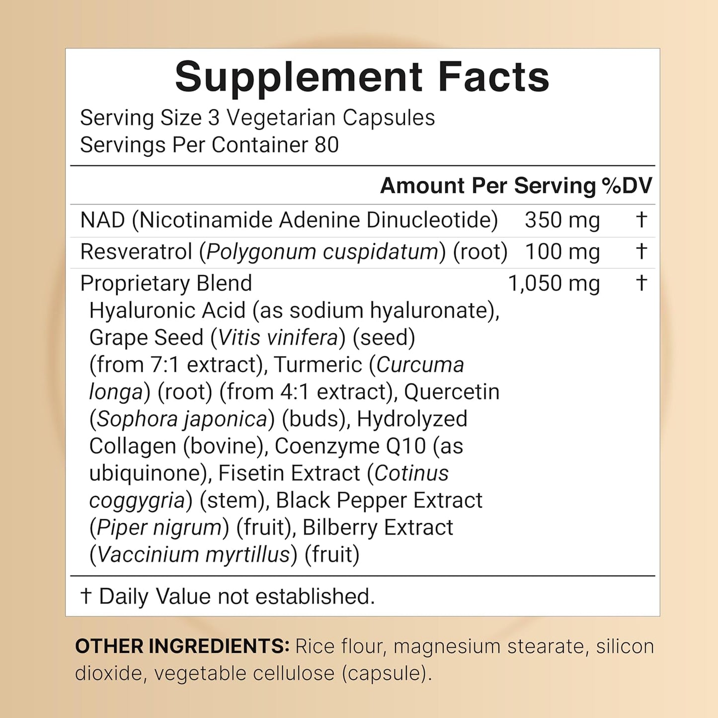 Anti Aging Supplement Capsules with Hyaluronic Acid & Resveratrol