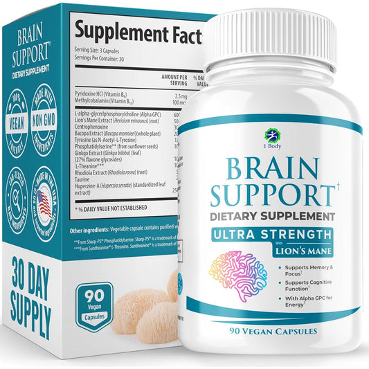 Natural Mind Supplement - 90 Capsules | Brain Health Booster - Mycosmeticslondon
