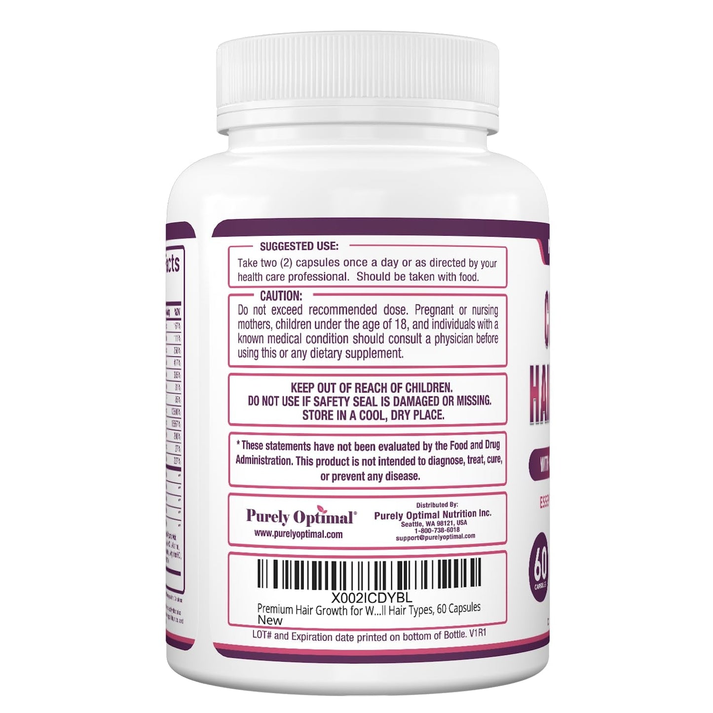 Natural Hair Growth Vitamins - Biotin and Collagen Supplement