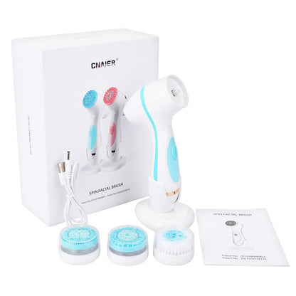 Rechargeable Facial Cleaning Brush Set with 3 Interchangeable Heads