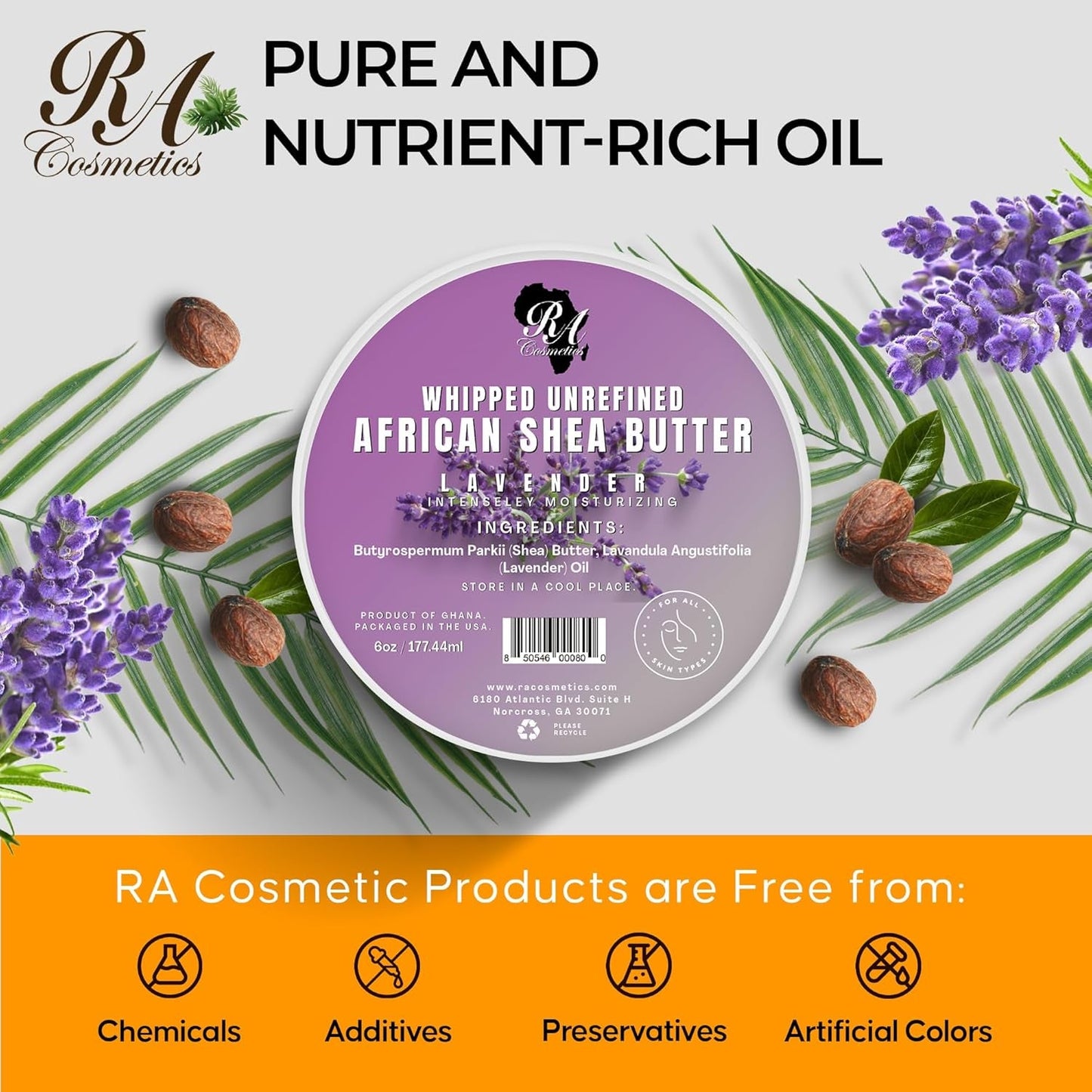 Rich Lavender Shea Body Butter 340g - Soothing Moisturizer
