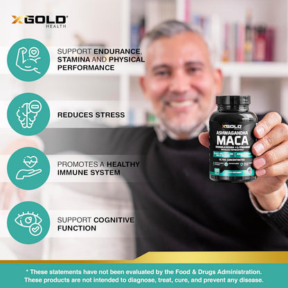 Natural Ashwagandha Maca Supplement Capsules