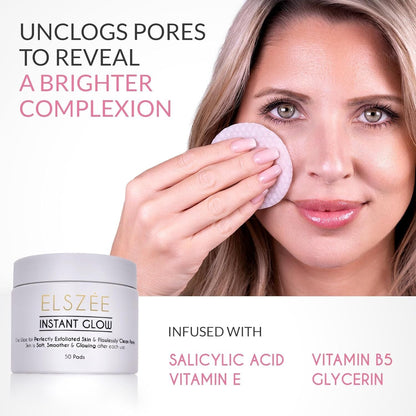 Brightening Facial Pads - 50 Count | Gentle Exfoliating Treatment