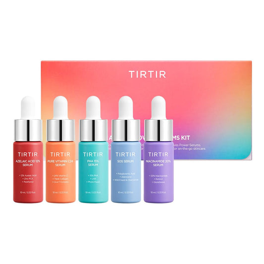 Natural Glow Face Serum Set - 5 x 10ml Hydrating Skincare - Mycosmeticslondon