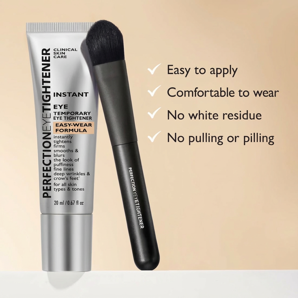 Instant Eye Tightener Cream – For Puffiness, Fine Lines and Wrinkles, Easy-Wear Formula with Brush Free