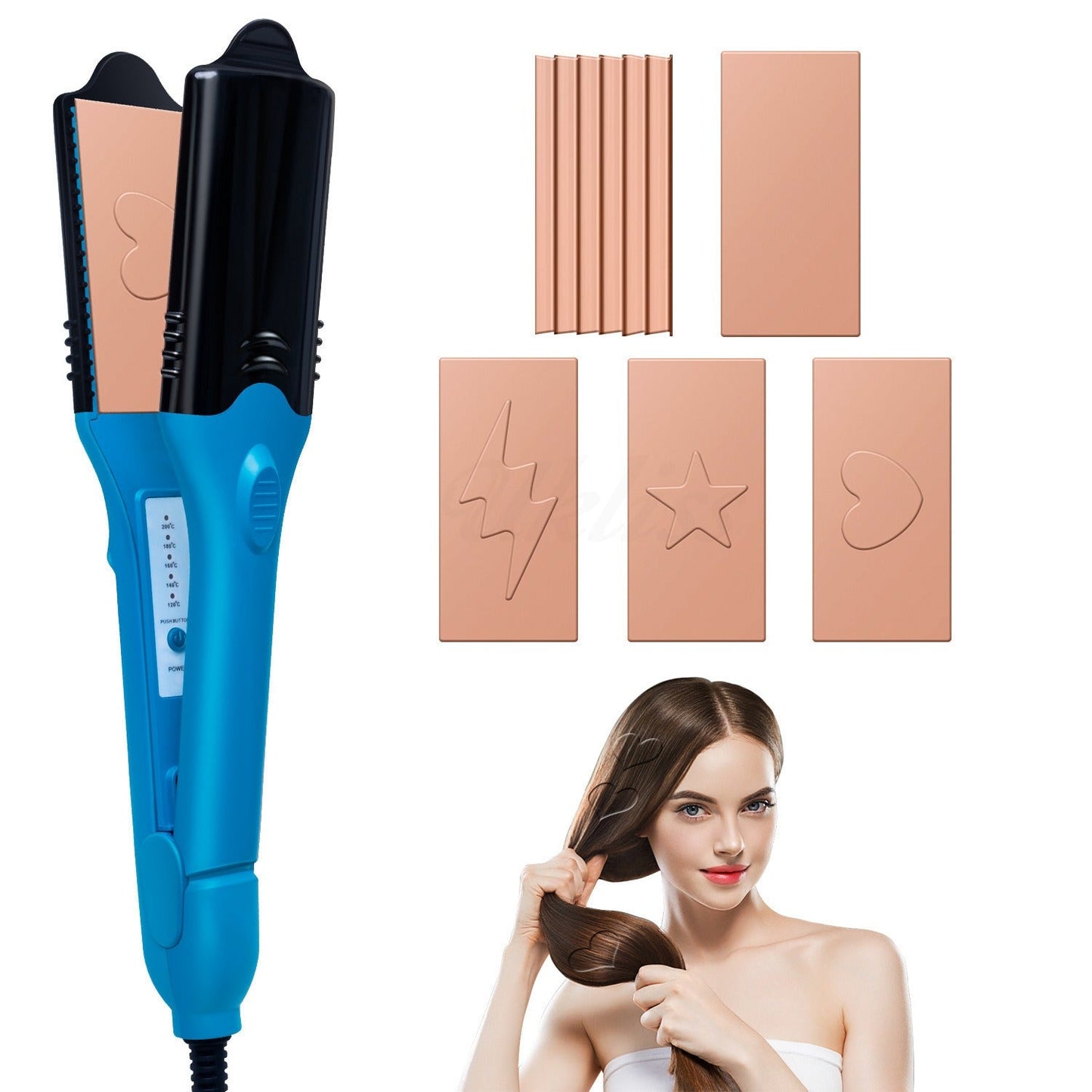 Cute Pattern Hair Styler - Electric Straightener & Curler