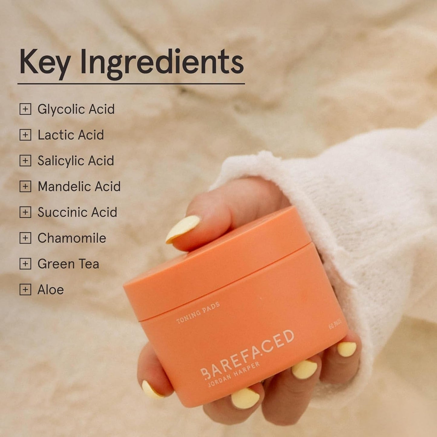 Glowing Skin Toner Pads 60 Pack - Exfoliates Minimizes Pores