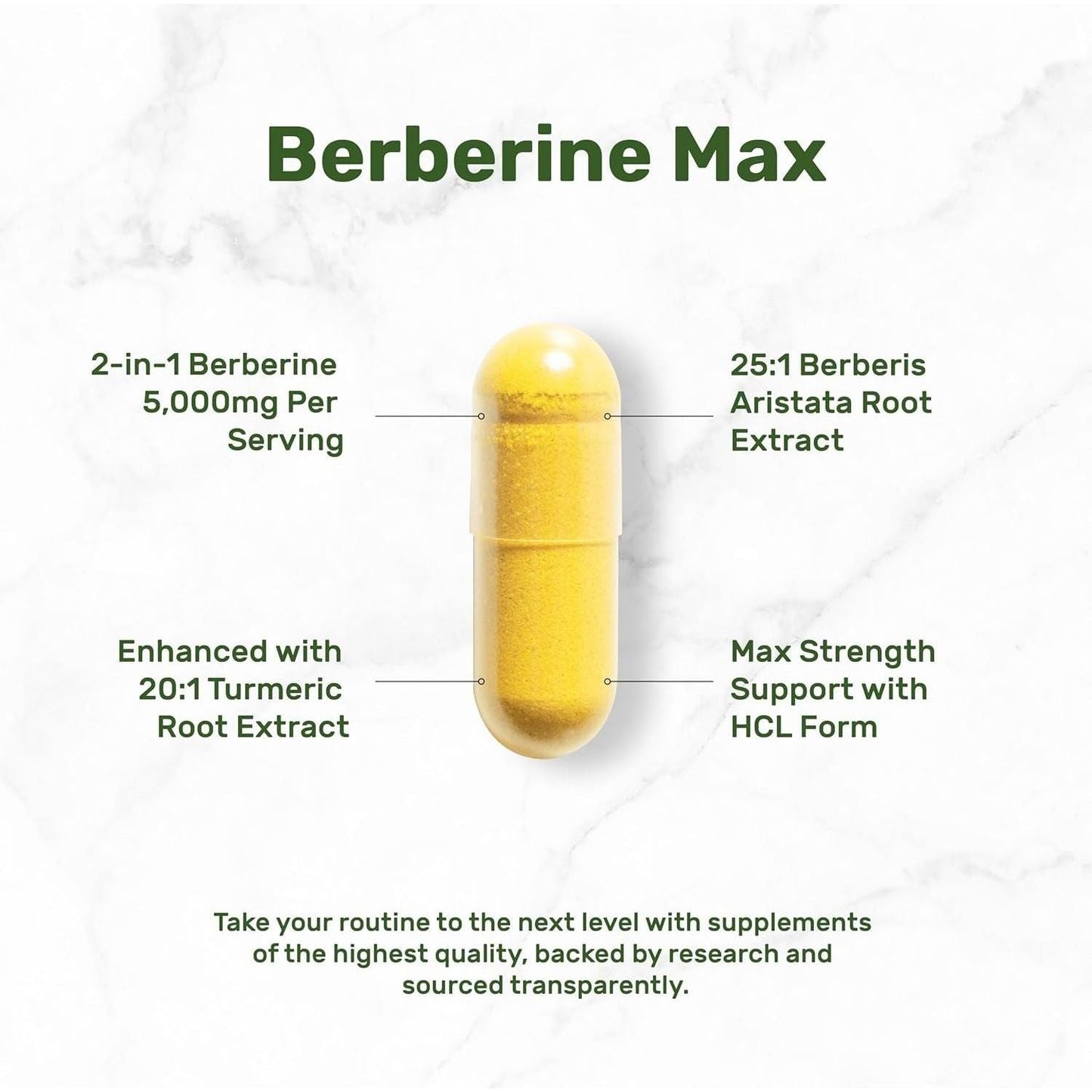 Natural Turmeric Berberine Supplement - 240 Veggie Caps