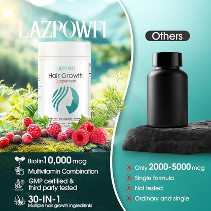 Natural Hair Growth Vitamins - 120 Capsules