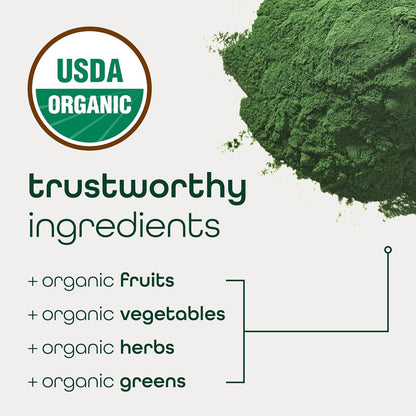 Green Food Supplement Powder - Berry Flavor, 30 Packs