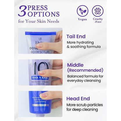 Deep Cleansing Body Scrub with 10% AHA BHA Exfoliating Formula
