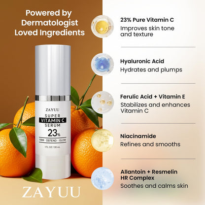 Natural Vitamin C Face Serum 30ml for Glowing Skin